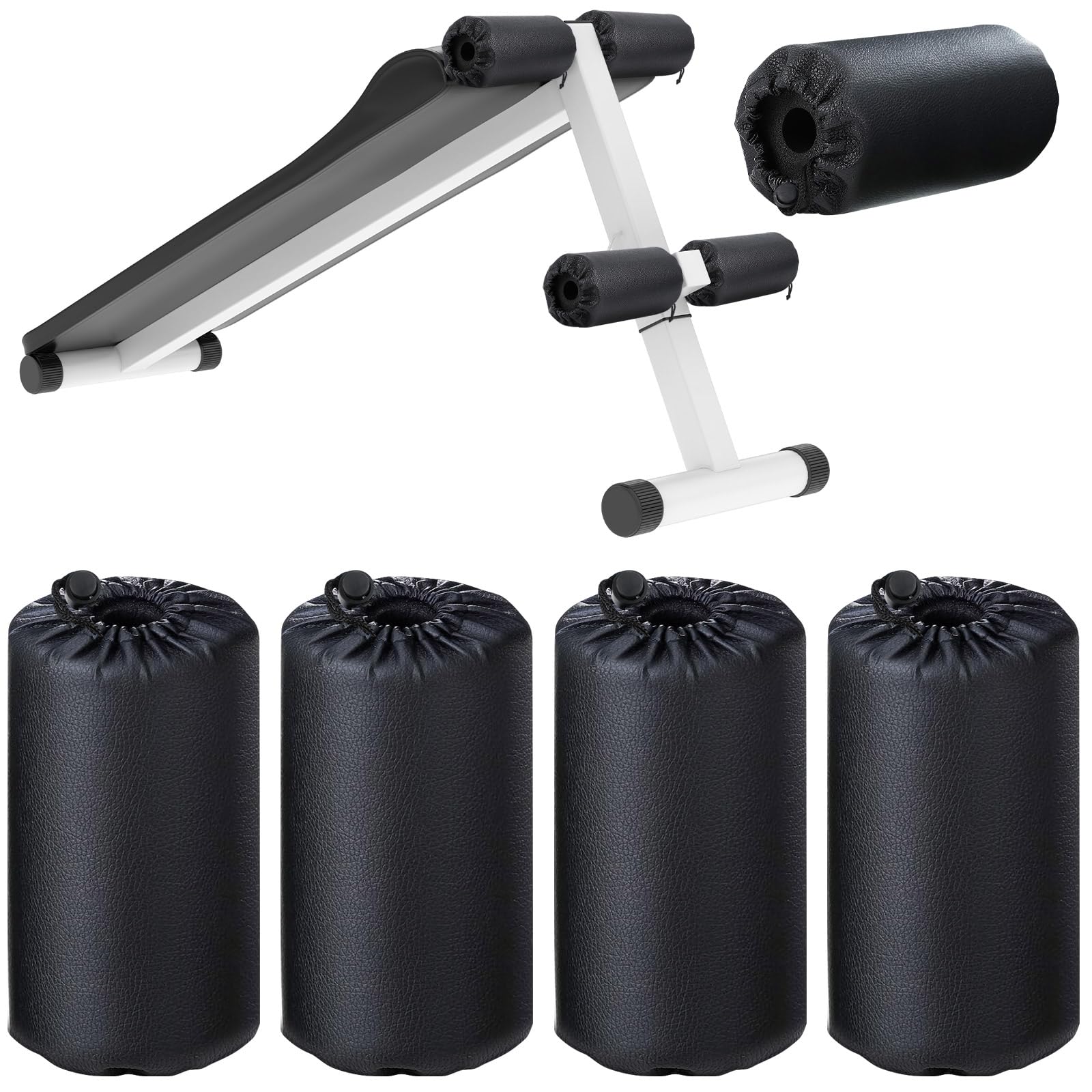 Hollowfly 4 Pcs Foam Foot Pads Foam Roller Pad Replacement for Weight Bench Inversion Table and Gym Exercise Equipments(7 x 3.5 
