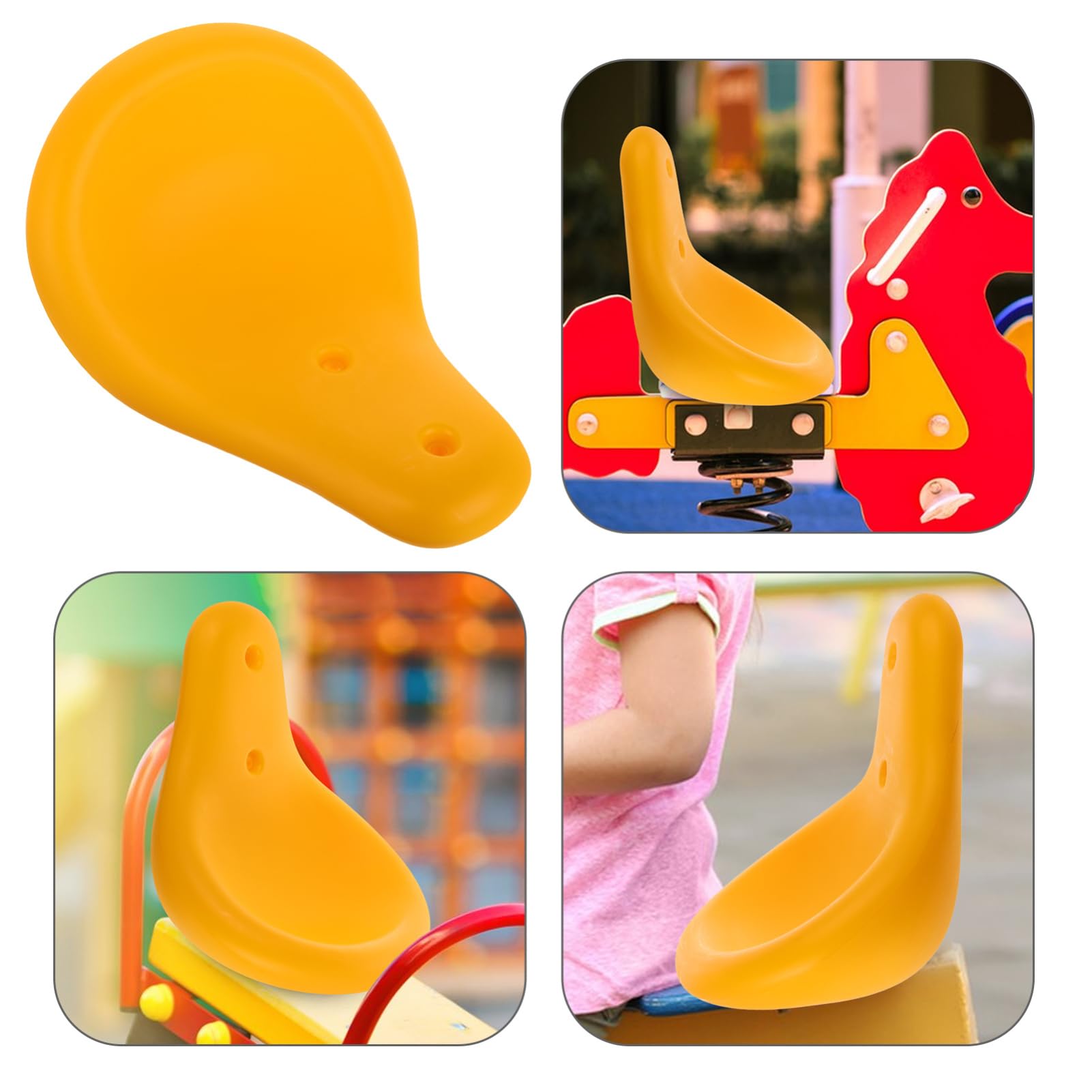 Hemoton Outdoor Playground Equipment Plastic Seesaw Seat Replacement For Kids Parks Community Areas, Yellow, 13.77 X 10.62 X 7.0