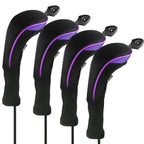Andux 4 Pack Long Neck Golf Hybrid Club Head Covers Dial No. Tag Ctmt-01 Purple