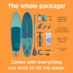 Retrospec Weekender Inflatable Paddle Board with Beach Accessories - 106 X 32in SUP Board, Textured Deck Pad, Pump & Travel Bag