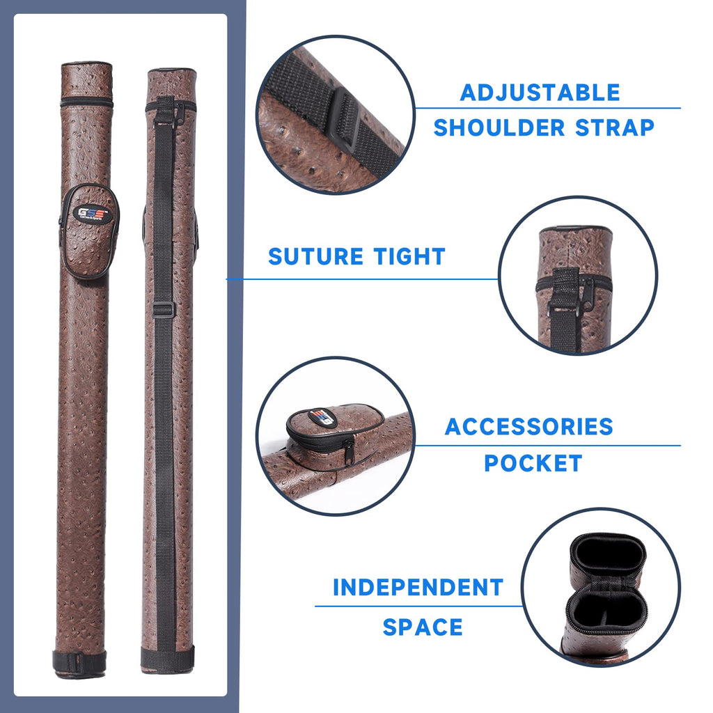Gse Billiard Cue Cases, 1X1 Deluxe Hard Billiard Pool Cue Stick Carrying Case, Pool Billiards Accessories (Blue)