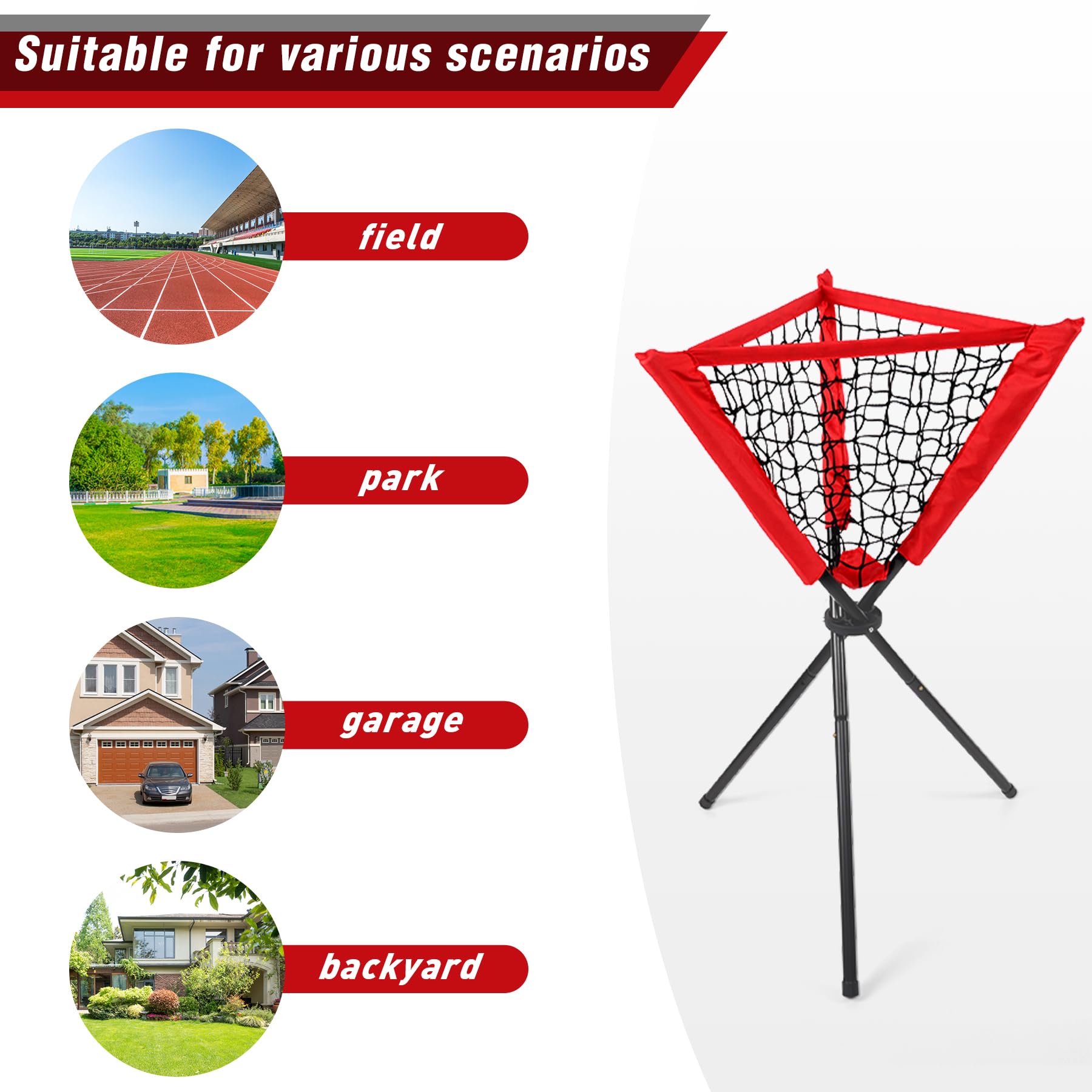 Hikeen Baseball Caddy Softball Coaching Accessories Baseball Training Equipment Portable And Detachable Batting Tee Softball Rac