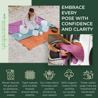 Yogasana Organic Cotton Yoga Mat - Non Slip Hand-Woven Foldable Yoga Rug Provides Excellent Comfort, Traction & Support-Travel E