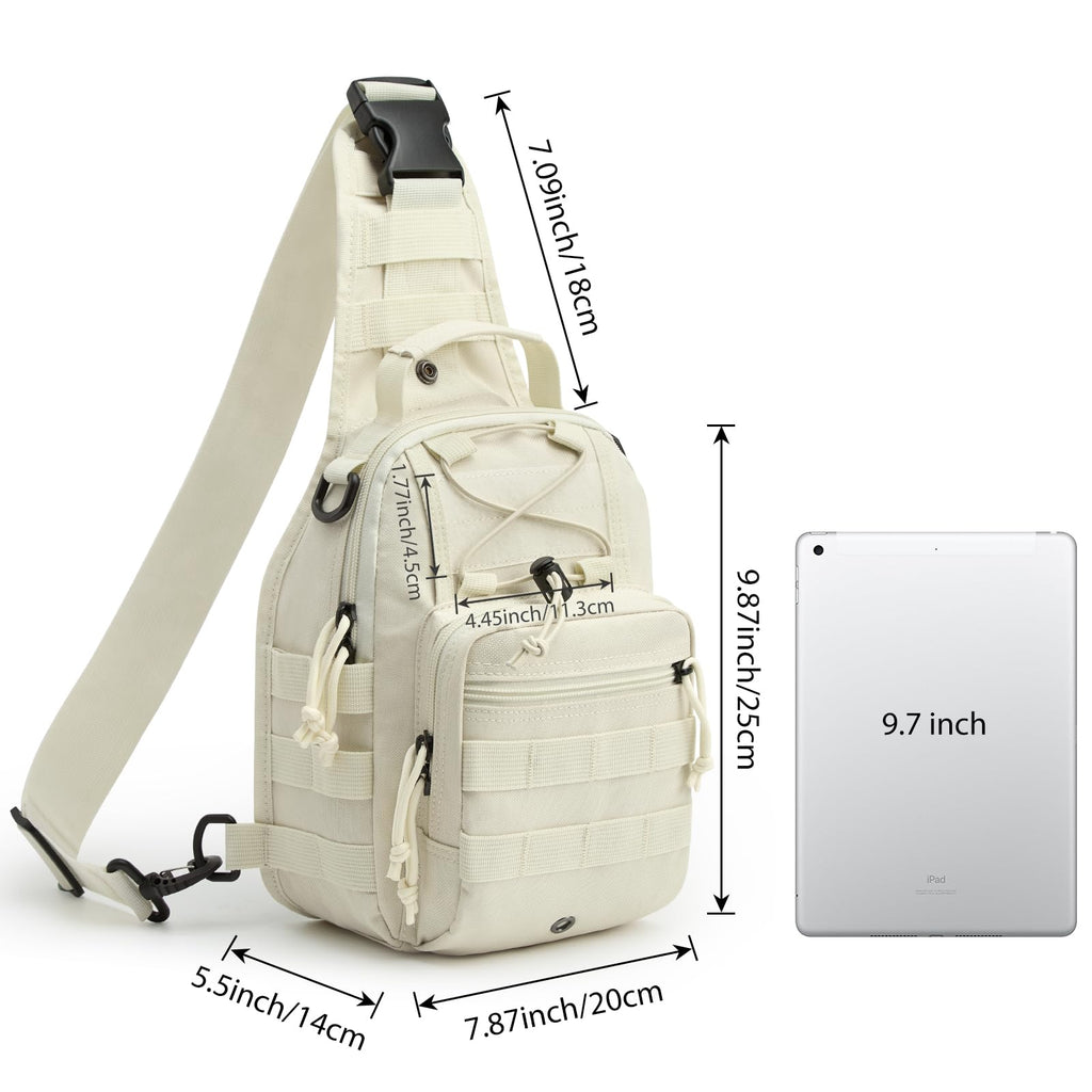 G4Free Outdoor Tactical Bag Backpack, Military Sport Bag Pack Sling Shoulder Backpack Tactical Pack for Every Day Carry (Beige)