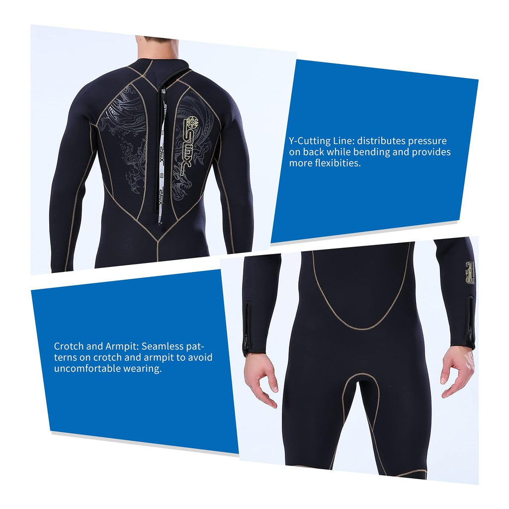 Dizokizo 5Mm Wetsuits For Men Neoprene Long Sleeve Full Diving Surfing Suit