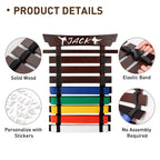 Winartton 8 Belts Karate Belt Display Rack With Stickers, Martial Arts Belt Display Holder, Taekwondo Belt Jiu Jitsu Belt Bjj Be