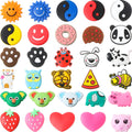 Leitee 30 Pcs Cute Tennis Dampener Funny Tennis Racket Vibration Racquet Dampener Soft Silicone for Sport Gift, Assorted Designs