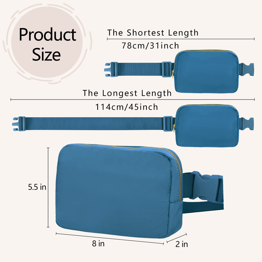 Vorolo Fanny Pack Christmas Gift For Women And Men Crossbody Bag Belt Bag Bum Bag With Adjustable Strap For Sports Blue