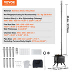 Vevor Camping Wood Stove Alloy Steel Camping Tent Stove, Portable Wood Burning Stove With Chimney Pipes & Gloves, 1400Infirebox