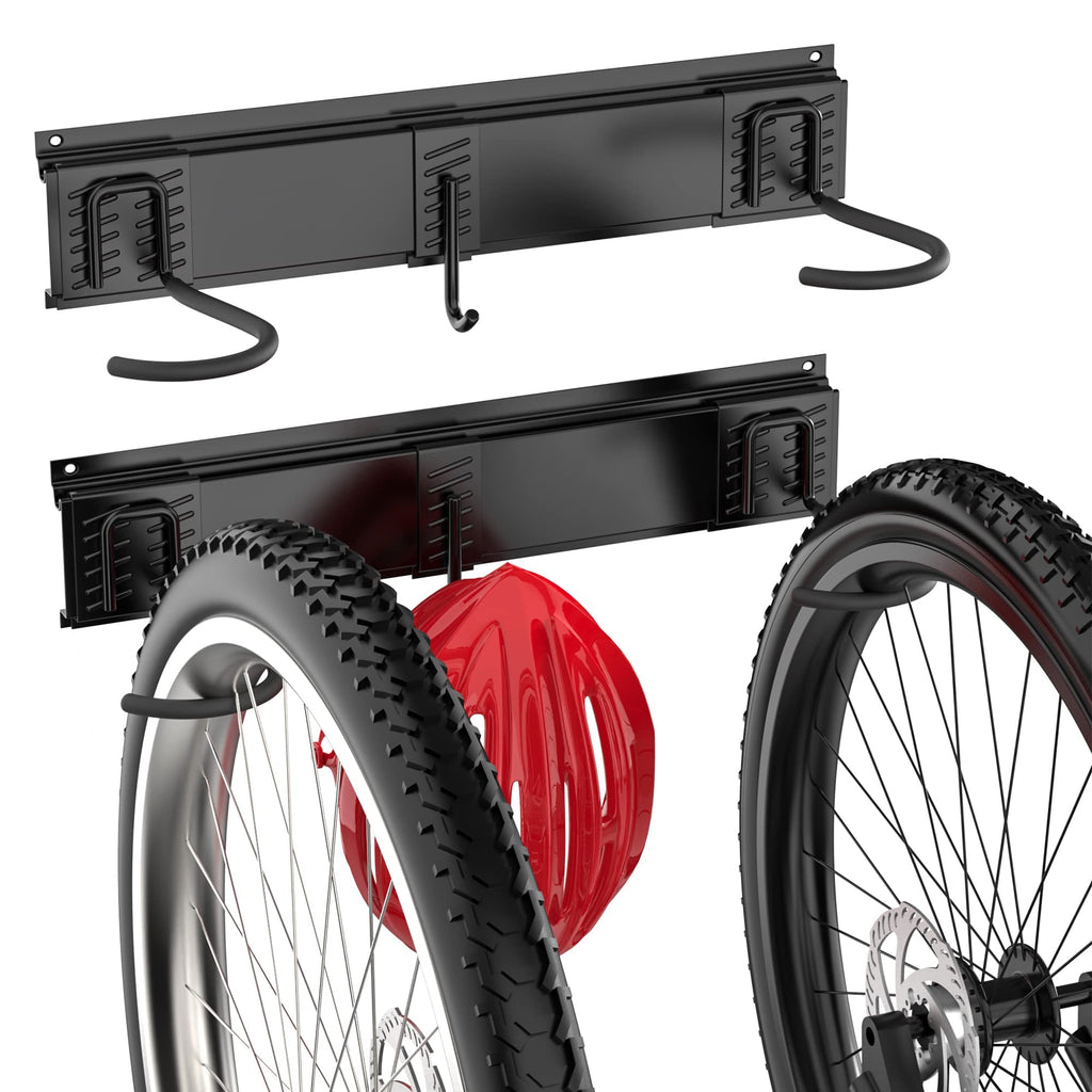 Ultrawall Bike Rack, Garage Bike Rack Wall Mount For 2 Bicycle And 1 Helmet, Heavy Duty Bike Storage For Home Space Saving Holds