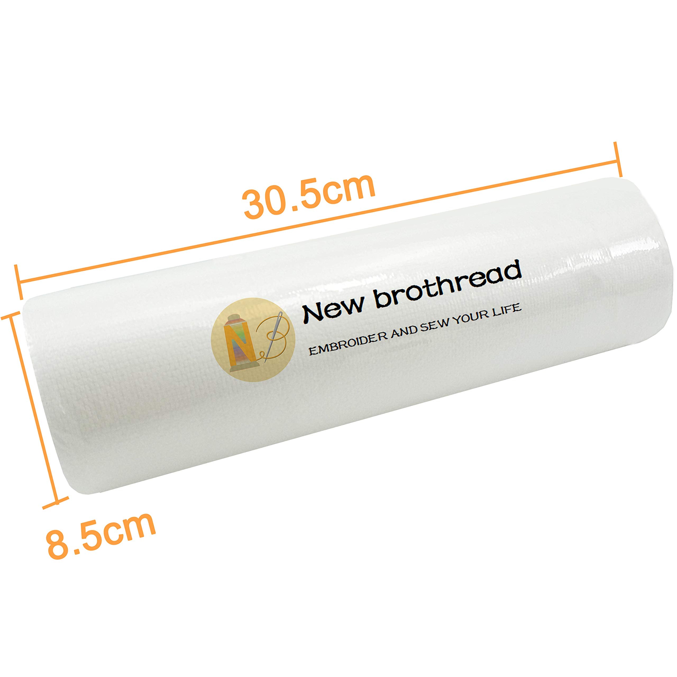 New Brothread Fusible Iron On No Show Mesh Machine Embroidery Stabilizer Backing 12 X 25 Yd Roll - Light Weight 18 Oz - 3 Option