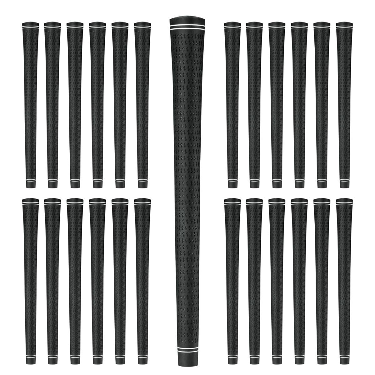 Karma Revolution Golf Grip Set, 25 Black Midsize No Alignment Necessary Easy Installation All-Weather Performance Velvet Style +