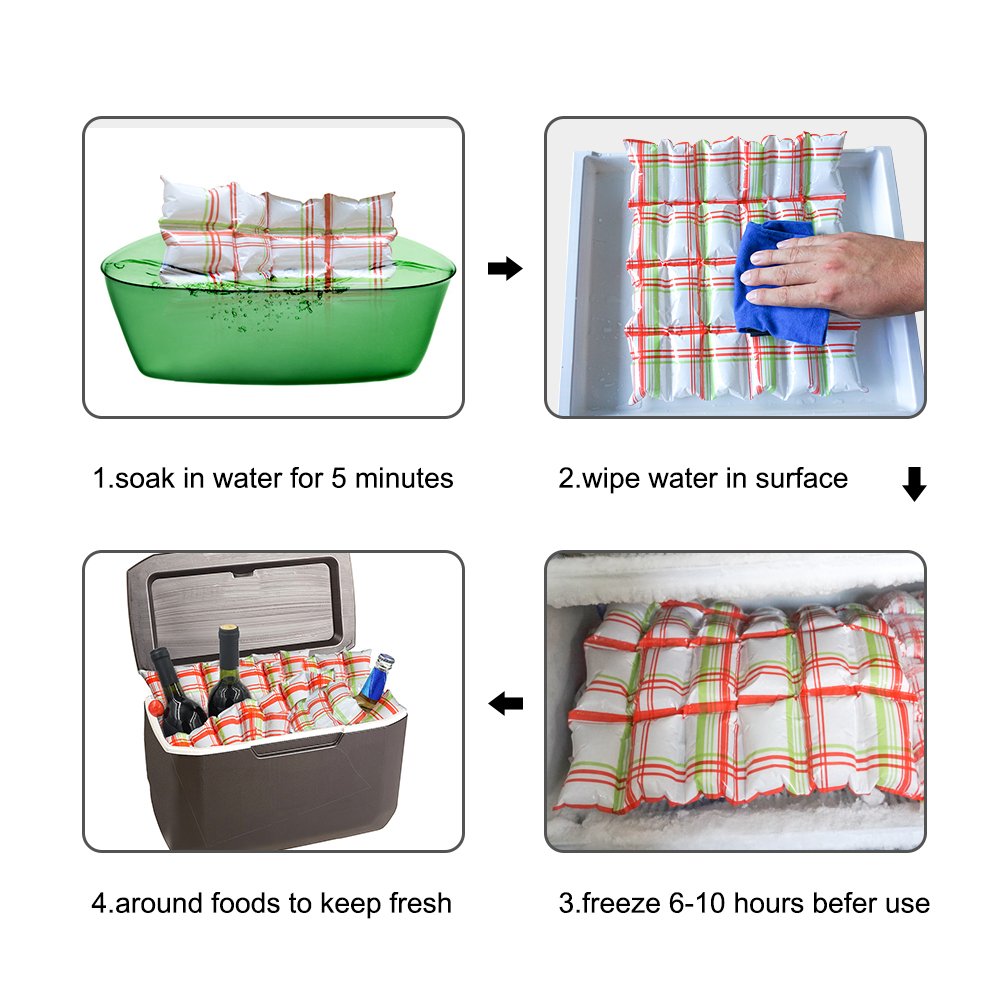 10 Pcs Reusable Ice Pack Sheets, Flexible Ice Blanket For Coolers And Shipping, Pain Relief Cold Therapy Freezer Pack For Cold S