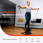Sunny Health & Fitness Advanced Twist Stepper Machine Workout Cardio Mini Stair Master Climber Thigh Space Twist Stepper Resista