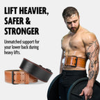 Dmoose Weight Lifting Belt For Men Genuine Leather For Men And Women, 4 Inch Wide, Adjustable Buckle, 5Mm Thick For Weightliftin