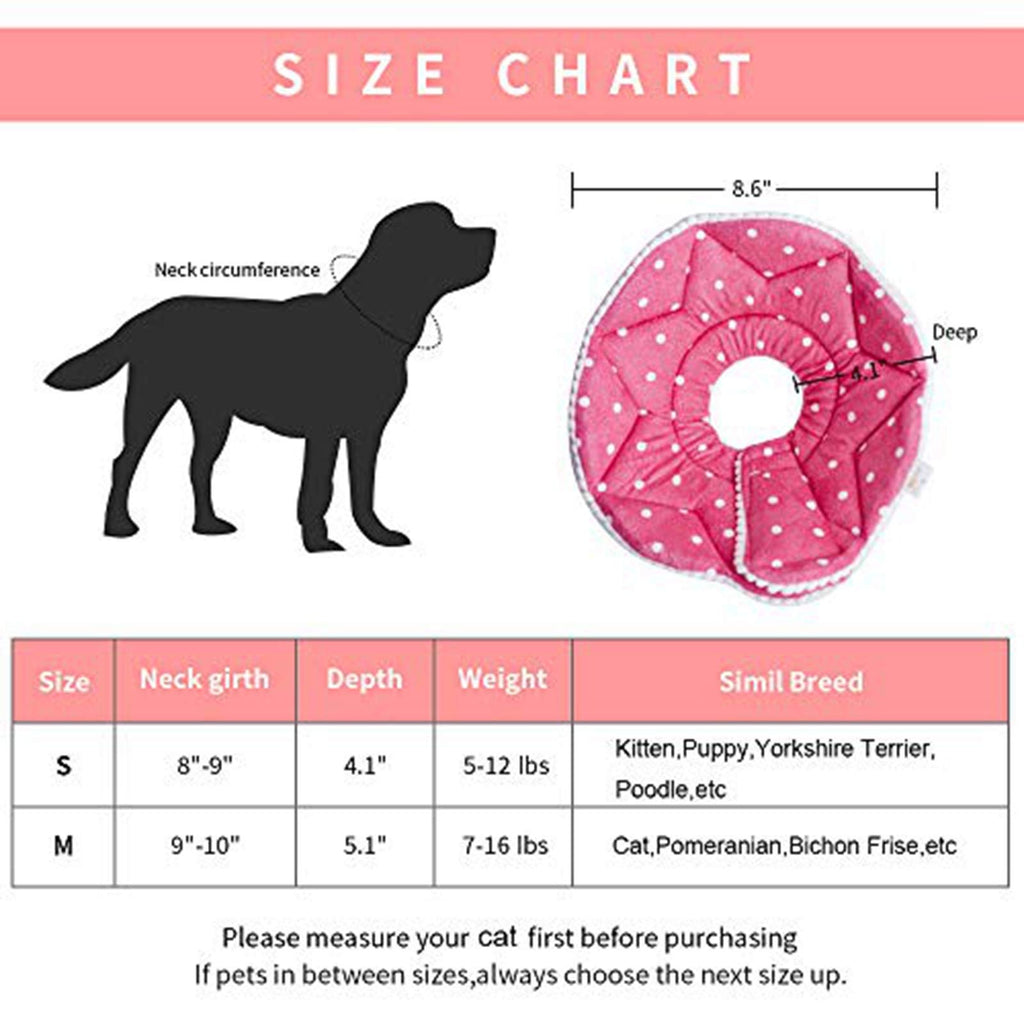 Wz Pet Adjustable Dog Cat Cone,Soft Recovery Cat Cone Collar,Dog Protective Collar For Cats And Puppy Surgery,Pink,Small