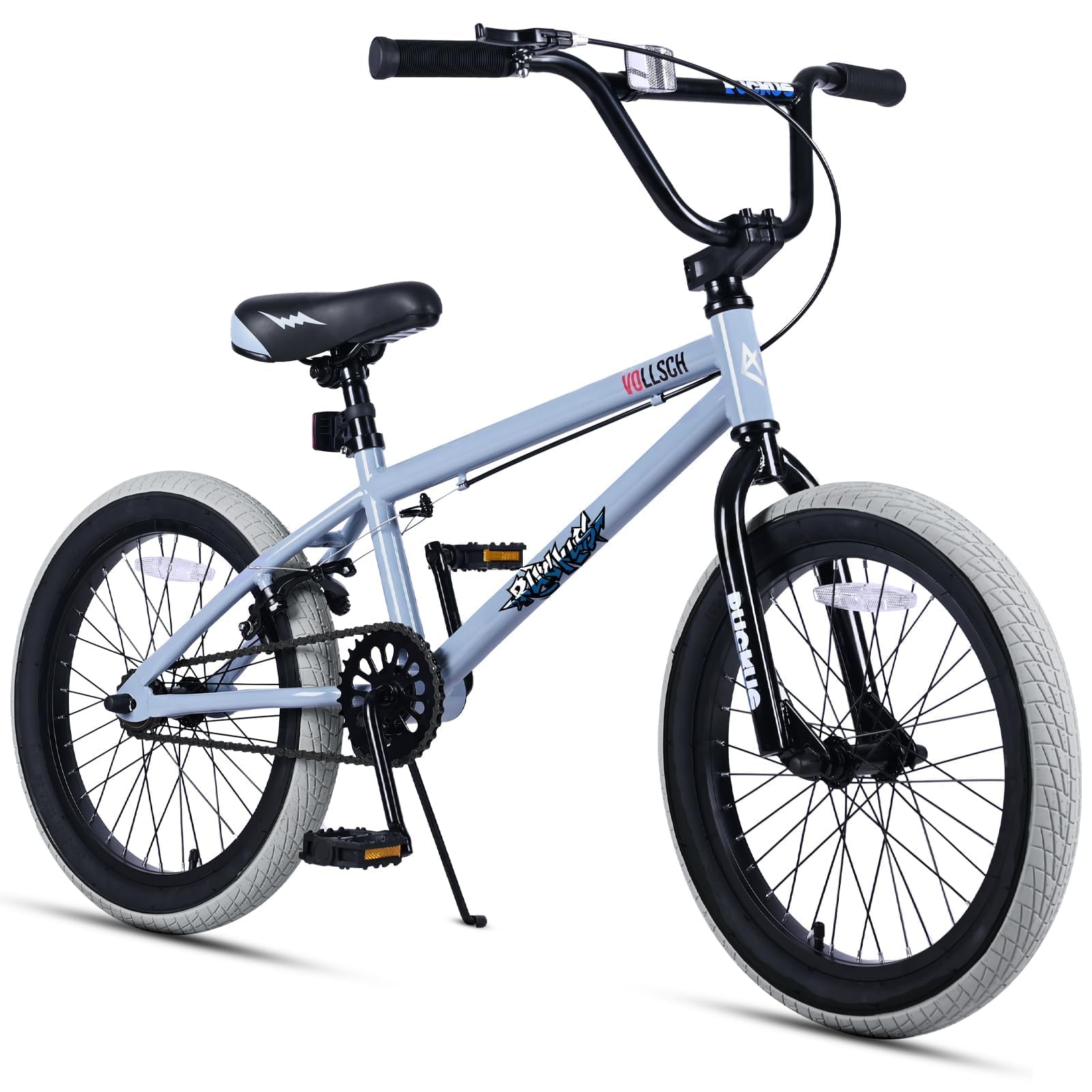 vollsch Freestyle BMX Bikes 18 Inch Kids Bicycle for 6-12 Years Old Teens, Boys, Girls, Beginner-Lever Riders, Slate Grey