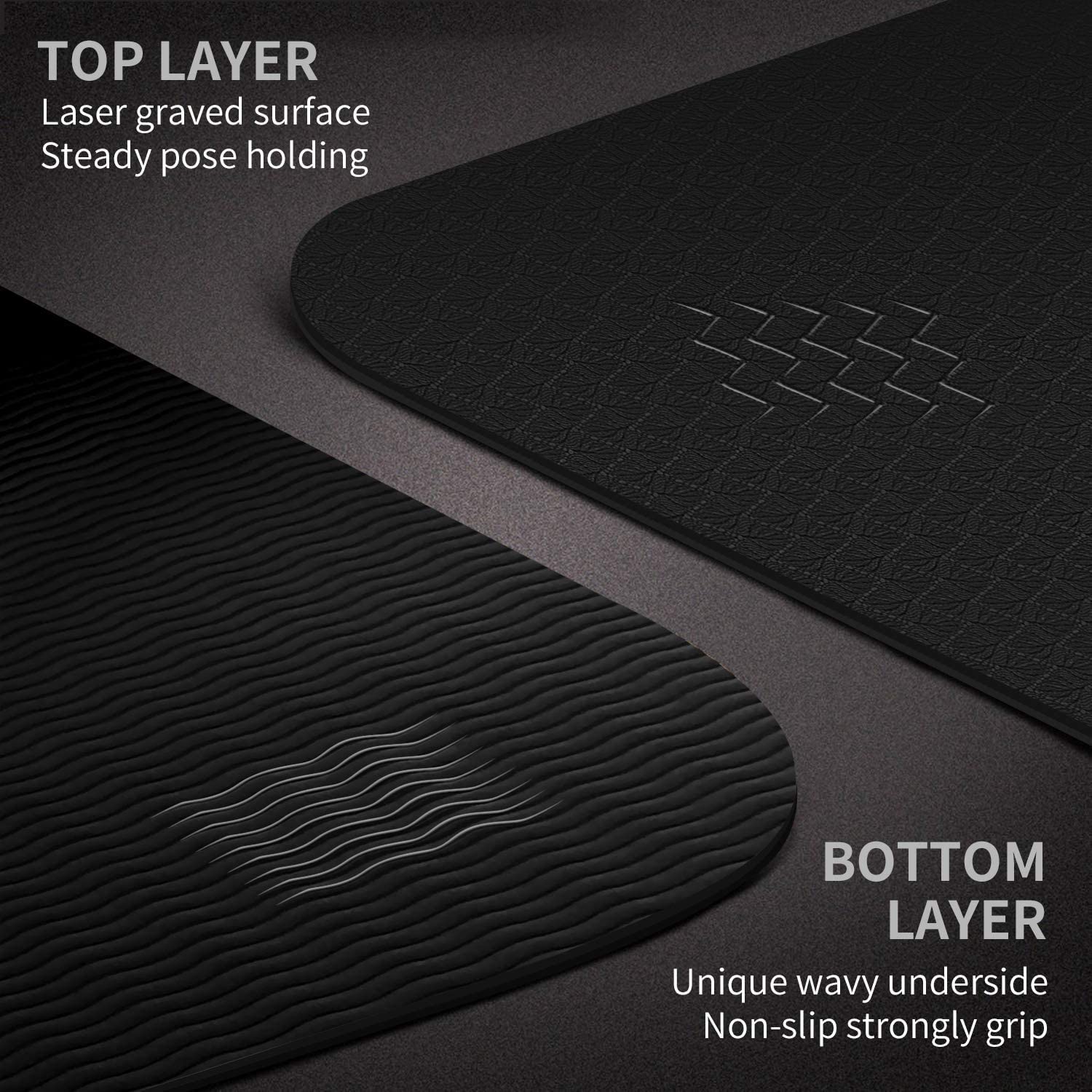 Cambivo Yoga Mat For Men And Women, Extra Long And Wide (84'' X 32'' X 1/4 Inch) Tpe Workout Mat, Large Exercise Fitness Mat For