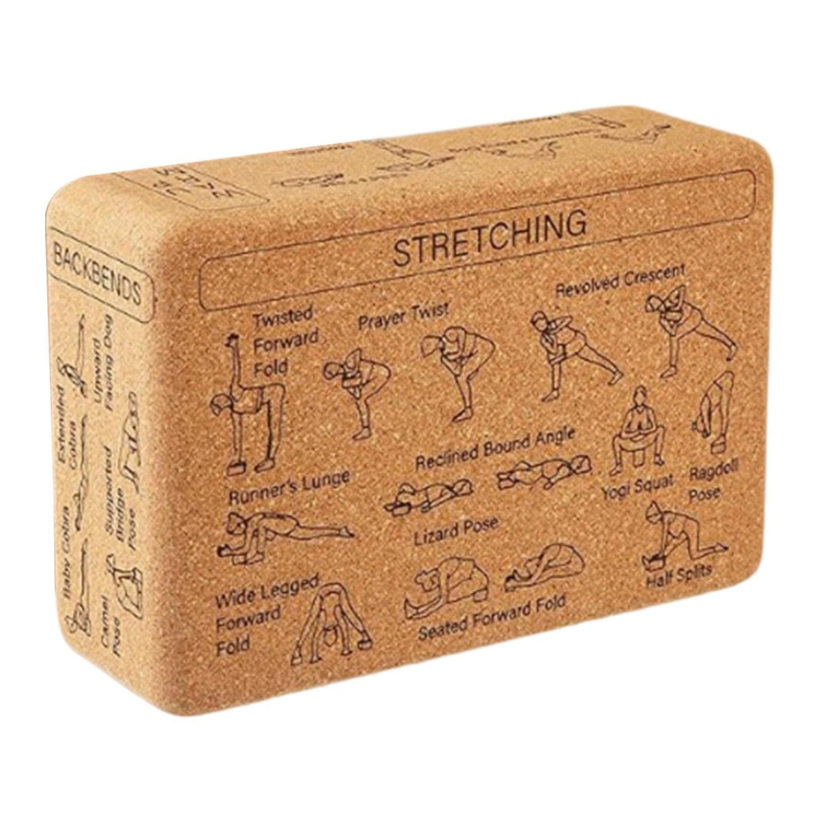 CALANDIS Cork Yoga Block to Support and Deepen Stretches Antislip Exercise Brick Prop | Yoga Props | Yoga & Pilates | Fitness, R