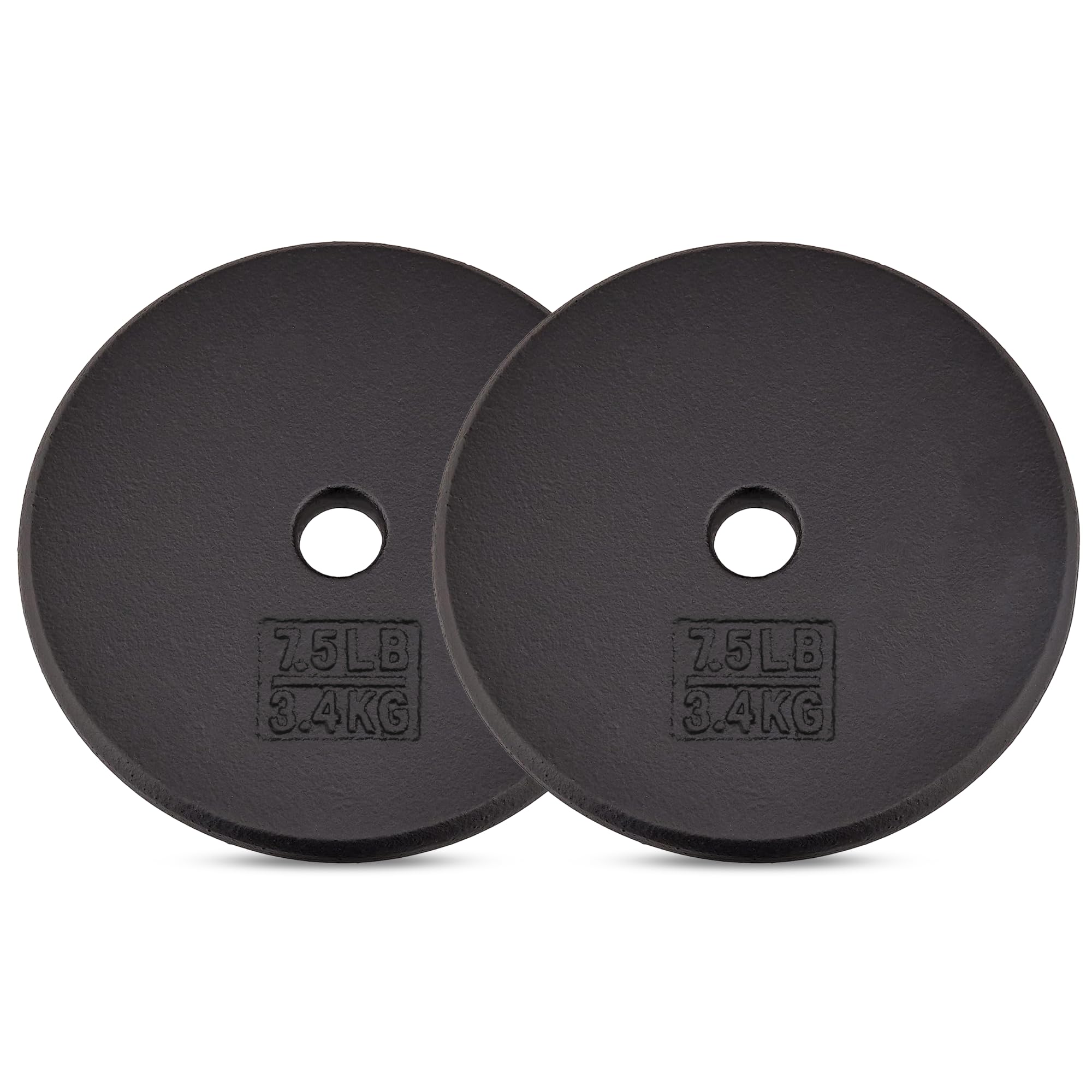 Yes4All 1-Inch Cast Iron Weight Plates For Dumbbells - Standard Weight Disc Plates, 7.5 Pound (Pack Of 2)