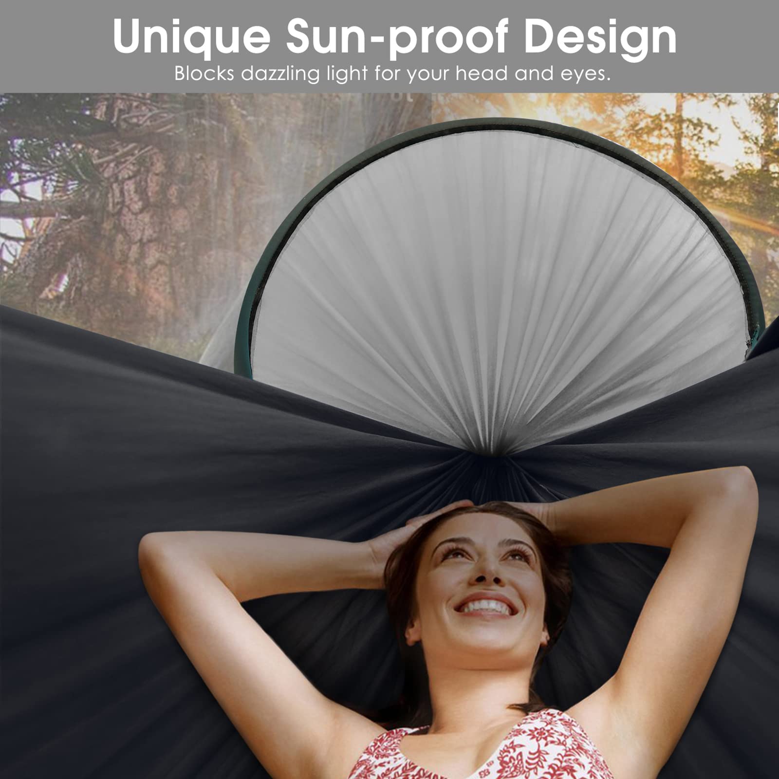 G4Free Large Camping Hammock With Mosquito Net 2 Person Pop-Up Parachute Lightweight Hanging Hammocks Tree Straps Swing Hammock