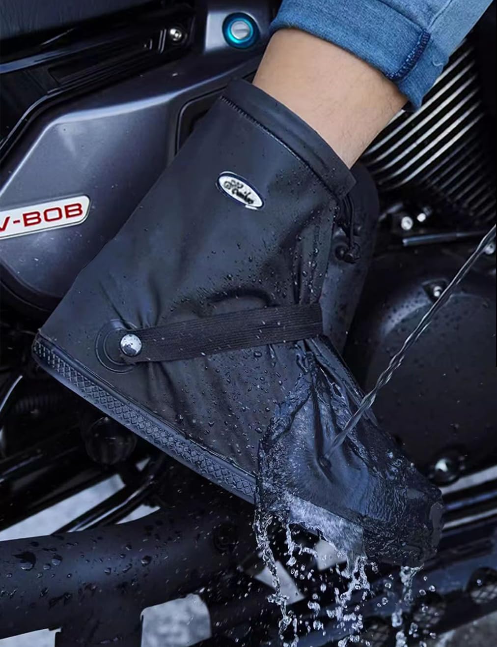 Waterproof Shoe Covers For Rain, Non-Slip Silicone Overshoes With Zipper, Reusable Shoe Protectors For Bicycling And Outdoor Act