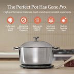 Our Place Titanium Perfect Pot Pro - 6.75 Qt No-Coating Nonstick Stock Pot | Tri-Ply Titanium & Stainless Steel | Oven-Safe Up T