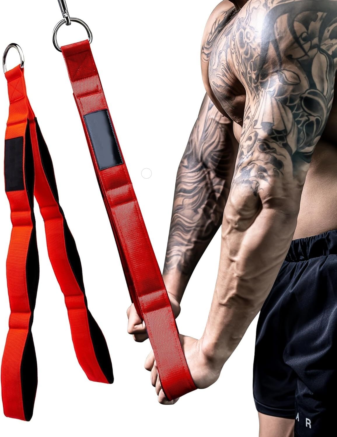 Leosportz Triceps Rope Cable Attachment  Fabric Triceps Rope with Strong Grip and Multiple Handles | Upgraded Design Lightweigh