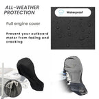 Savvycraft Heavy Duty Outboard Motor Cover, Waterproof 600D Polyester Full Size Boat Engine Cover For Motor Up To 100-150 Hp Bla