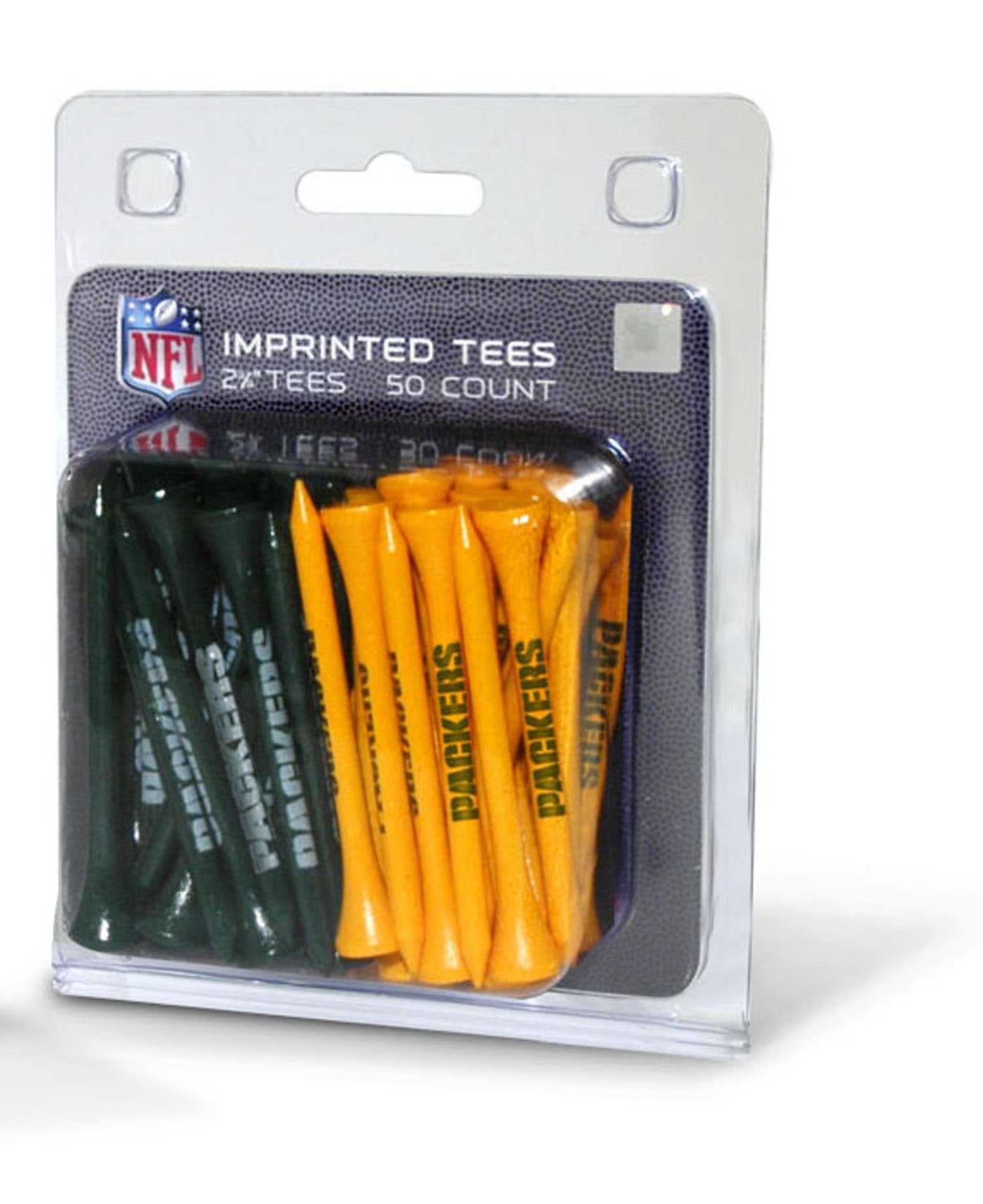Team Golf NFL Green Bay Packers Pack Of 50 Golf Tees 2-3/4 Golf Tees, 50 Pack, Regulation Size, Multi Team Colors