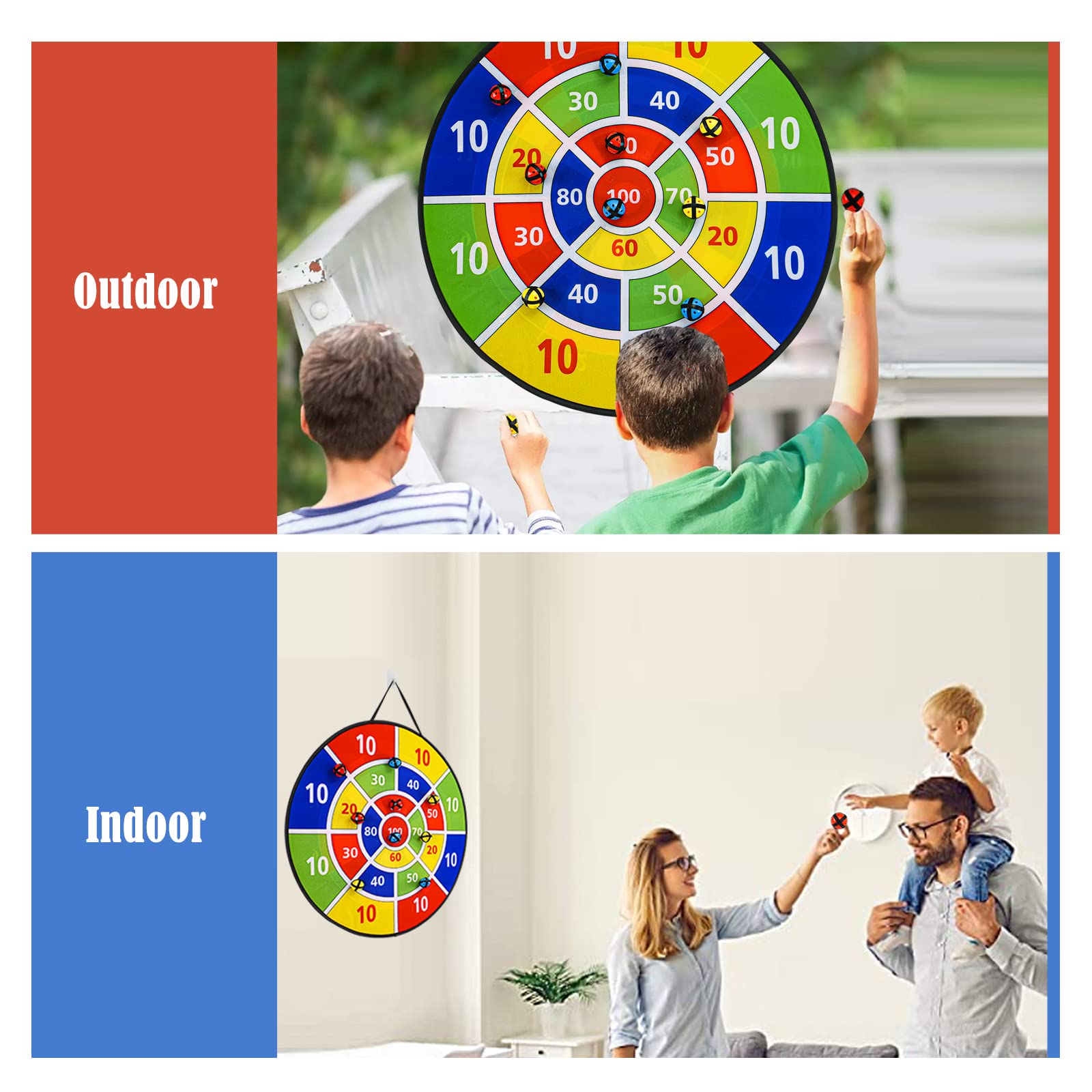 29'' Dart Board With Balls For Kids Gifts Toys For Boys Kids Age 8-12, Kids Dart Board Game With Sticky Balls Board Games For Ki