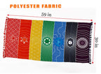 Neasyth Mexican Yoga Mat Beach Picnic Blanket Chakra Meditation Mat Yoga Rug Sunscreen Shawl Chakra Wall Tapestry Decor Boho Pil