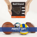 PUERSI Ball Stand Display Stand for Basketball Football Soccer Volleyball, Walnut Ball Holder Case Rack