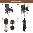 Redcamp Oversized Folding Camping Chair For Adults, Support 330Lbs Heavy Duty Fully Padded Hunting Chair With Cup Holder Side Po