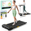 Urevo 2-In-1 Under Desk Treadmill, Walking Pad For Home & Office, Portable Treadmill With App, 2.25Hp Motorized, Remote Control,