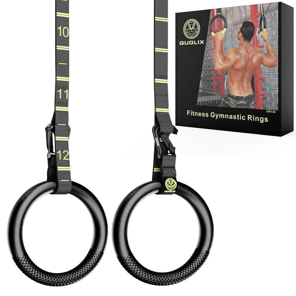 Gymnastic Rings With Adjustable Straps, Gymnastics Rings For Men With Anti-Slip Tape, All-In-One Suspension Trainer Straps, Stro