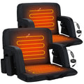 Sportneer Heated Stadium Seats with Back Support: 6 Adjustable Angles Extra Wide Bleacher Seat with Dual Heating Zones - 2.5 Pad