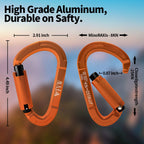 Fvw 10 Pieces Heavy Duty Climbing Carabiners, 25Kn Auto Locking Rock Climbing Carabiners Clips For Hammocks, Swing, Locking Dog
