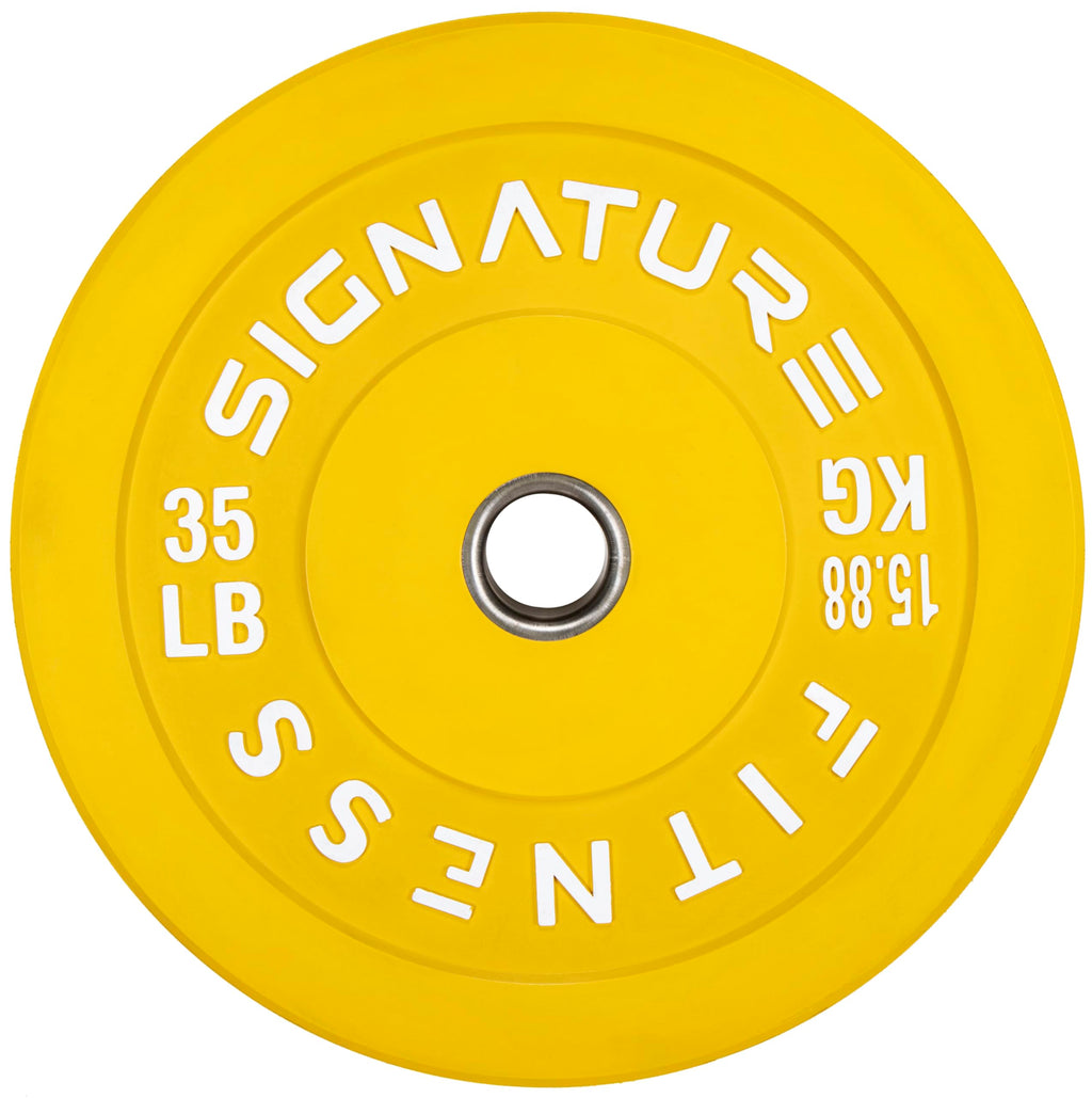 Fitvids 2'' Olympic Bumper Plate Weight Plates With Steel Hub, 35Lb, Single