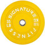 Fitvids 2'' Olympic Bumper Plate Weight Plates With Steel Hub, 35Lb, Single