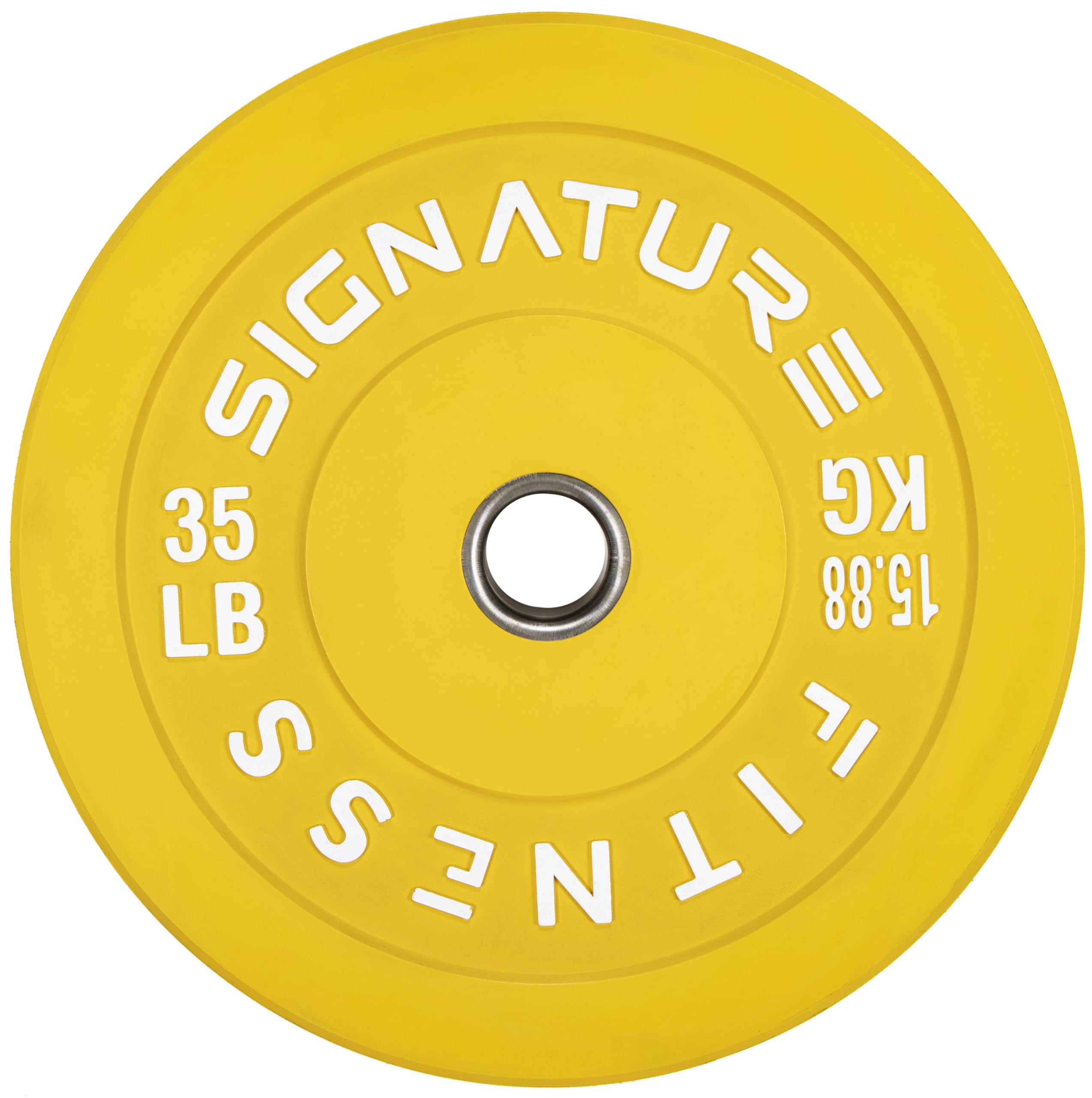 Fitvids 2'' Olympic Bumper Plate Weight Plates With Steel Hub, 35Lb, Single
