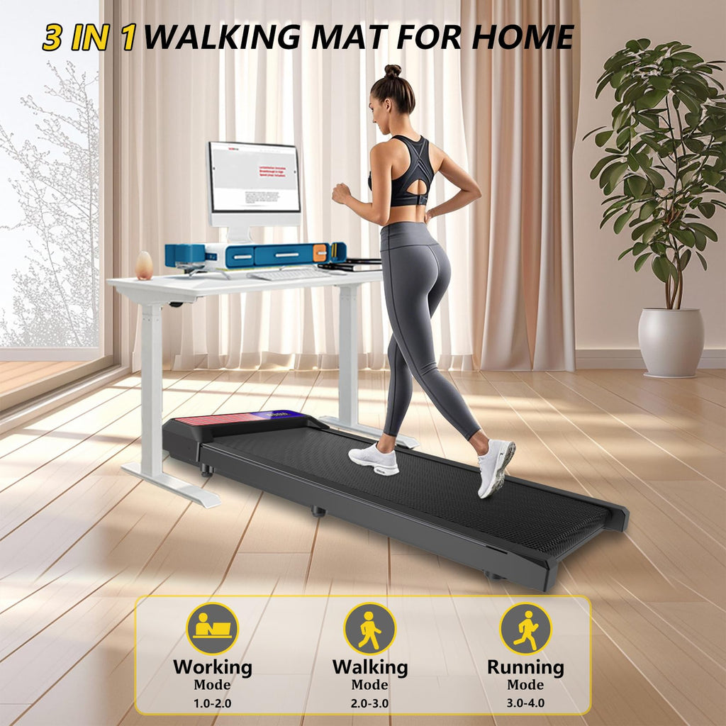 Walking Treadmill For Home & Office - 2.5Hp Under Desk Treadmill, Compact & Quiet, 265Lbs Capacity, App Control & Remote, Led Sc