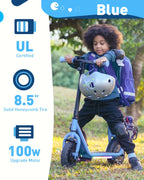 Hiboy Q2 Lite Electric Scooter with Seat for Kids Ages 4-10 - UL Certified, Up to 9.3 MPH with 100W Motor, 3-Speed Adjustable, R