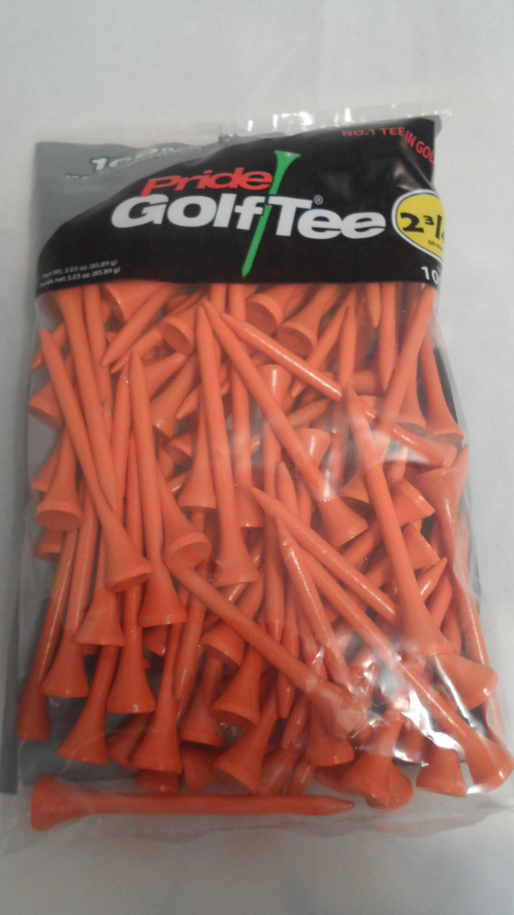 Pride Golf Tee Birch 2 3/4'' Tees 100 Ct Bag Orange New