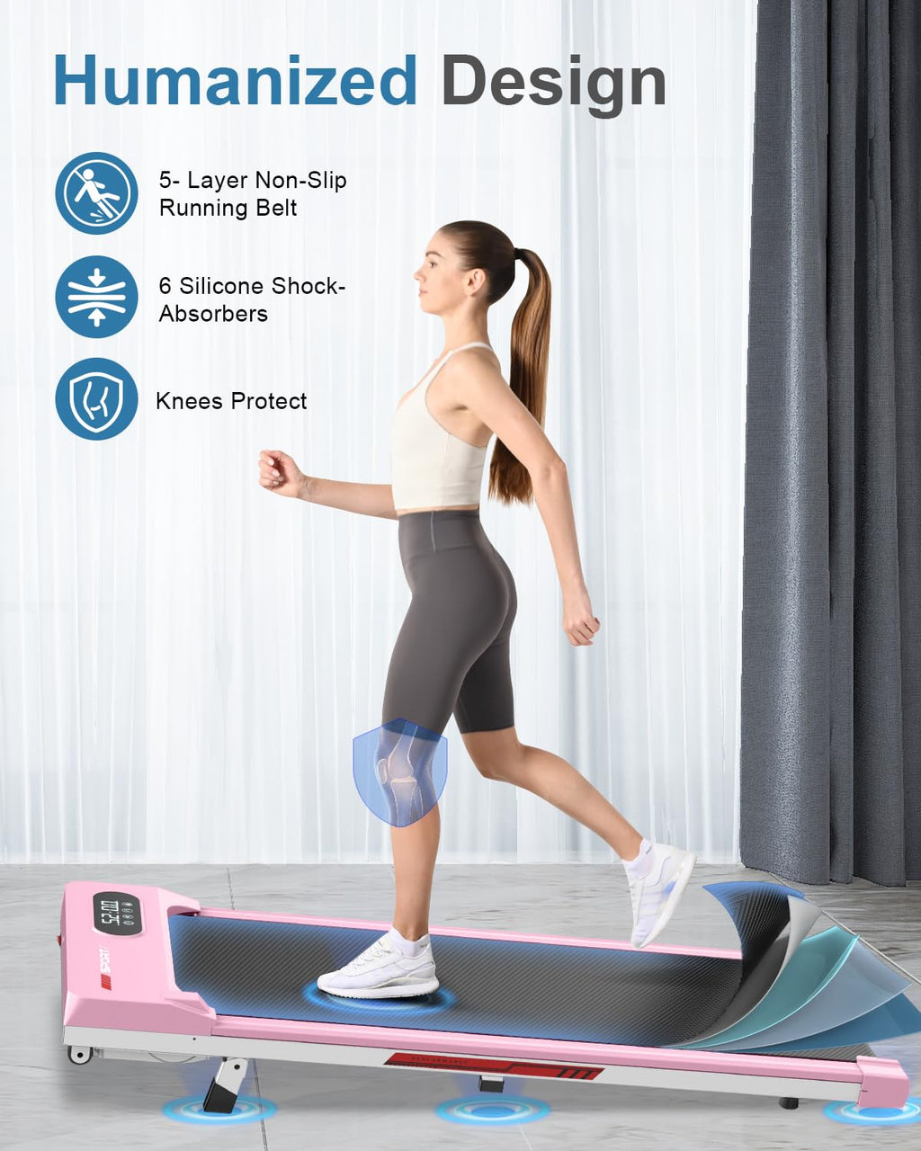Walking Pad Treadmill With 5% Incline, 5 Mph Under Desk Treadmill For Home & Office, 300+ Lb Capacity, Ultra Quiet < 45Db, Remot