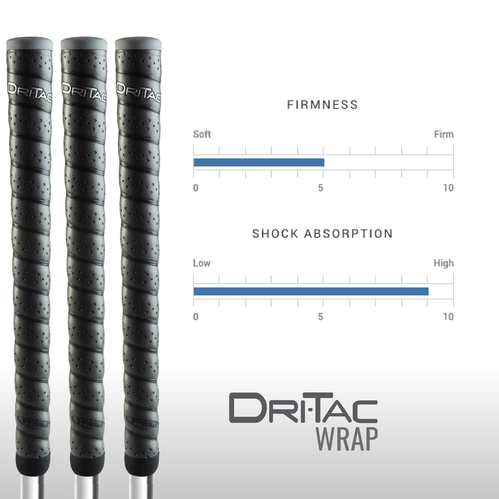 Winn Dri-Tac Wrap Oversize (+1/8-Inch) Golf Grip - Classic Wrap-Style Design With Pronounced Contours For Ultimate Comfort - Win