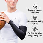 Compression Arm Sleeves For Kids - Cooling, Football, Basketball, Golf, Uv Sun