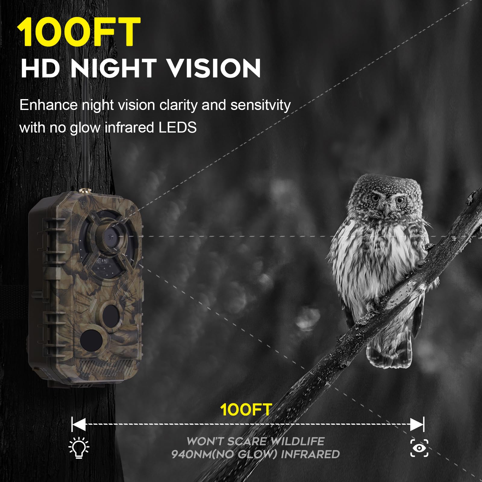 Xjwecavi Trail Camera Wifi 4K 48Mp With Night Vision Ip66 Waterproof 0.1S Trigger Speed And Bundled With 32Gb Memory Card, Card