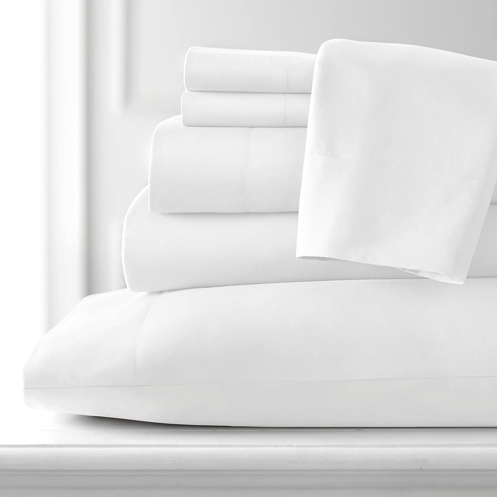 Southshore Fine Linensa - Vilano Springs 4 Piece - 21 Inch - Extra Deep Pocket Sheet Set (Twin, Bright White)