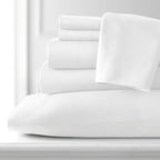 Southshore Fine Linensa - Vilano Springs 4 Piece - 21 Inch - Extra Deep Pocket Sheet Set (Twin, Bright White)